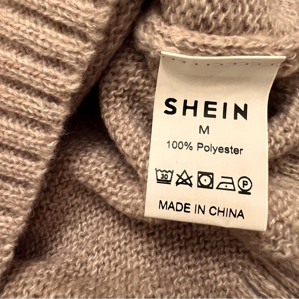 Shein Soft Heather Tan Knitted Turtleneck Sweater - Picture 11 of 12